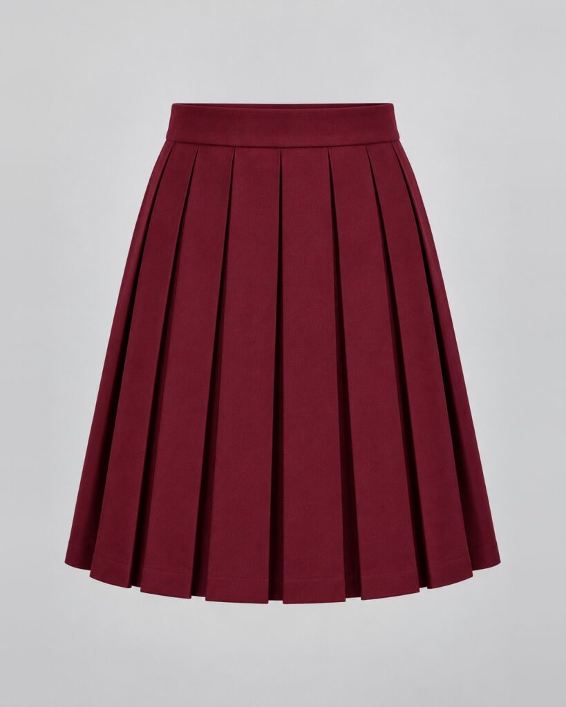 Maroon Pleated Skirt
