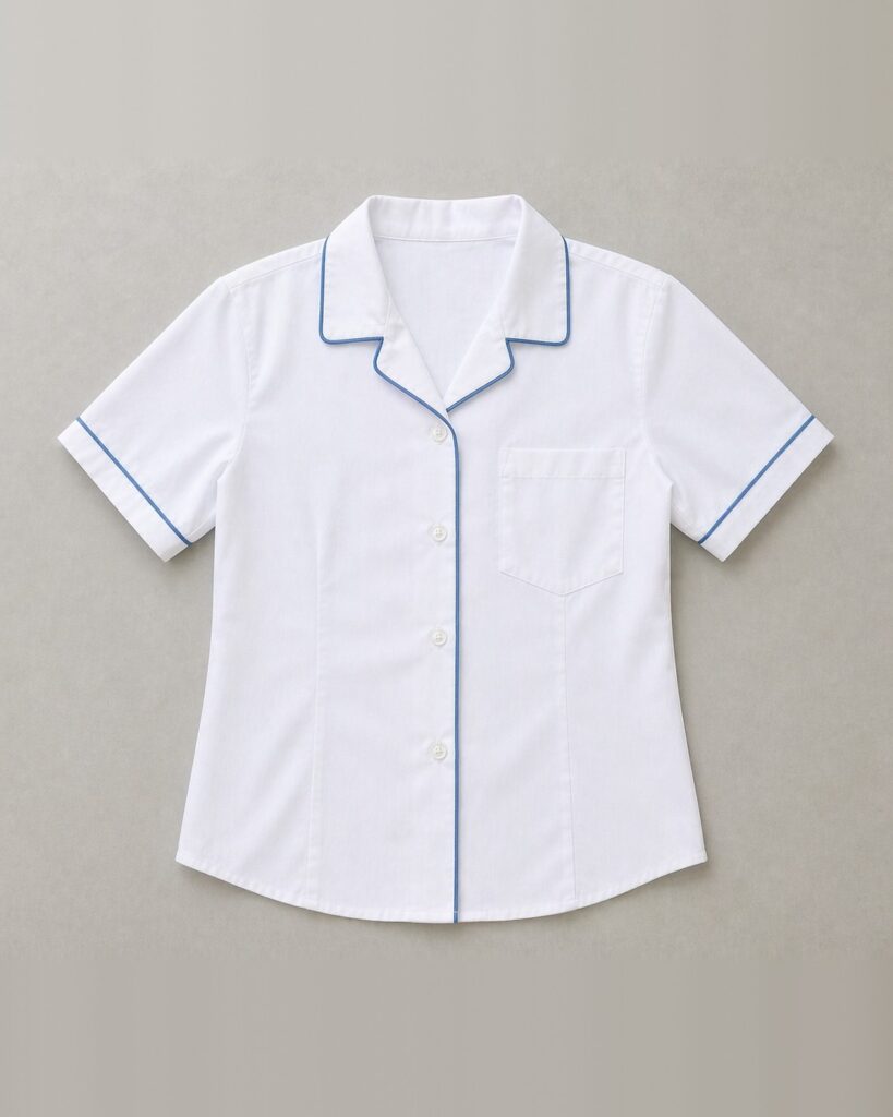 Girls Short Sleeve Shirt - Oxford Weave