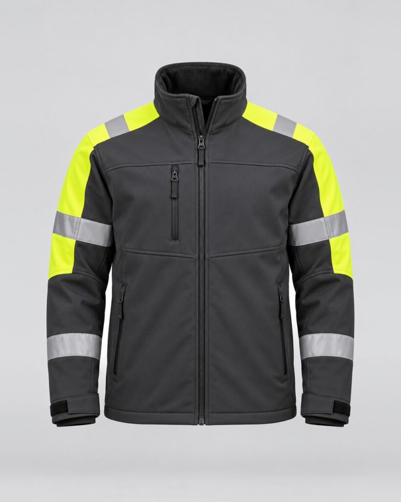 Hi-Vis Soft-Shell Jacket — Charcoal
