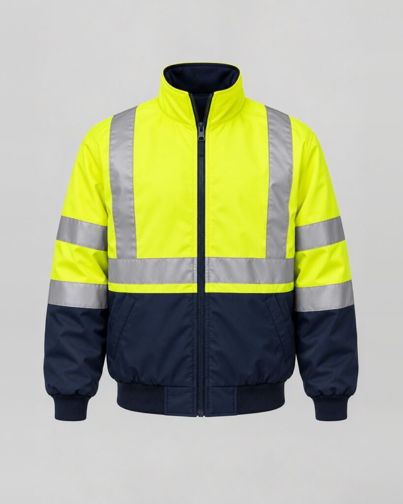 Hi-Vis Bomber Jacket — Yellow/Navy