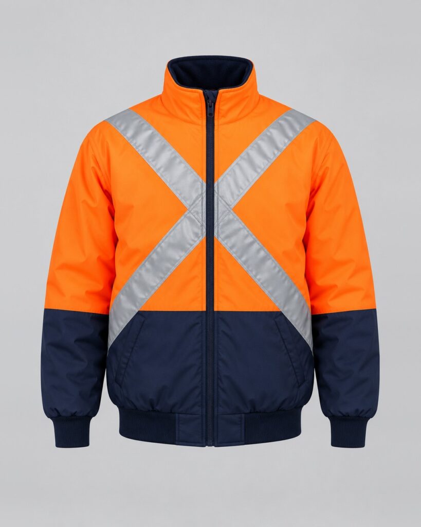 Hi-Vis Bomber Jacket — Orange/Navy Mens