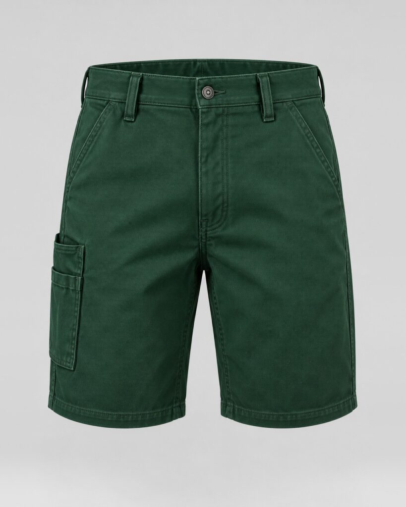 Cotton Drill Shorts — Bottle Green