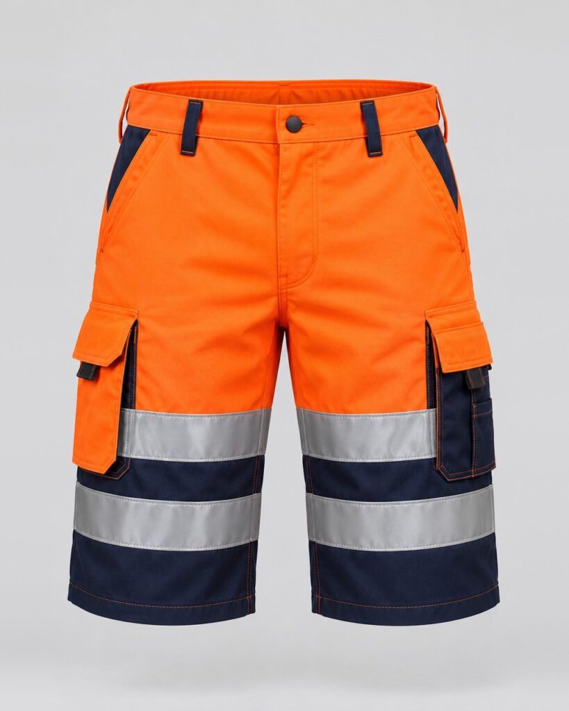 Hi-Vis Cargo Shorts — Orange/Navy