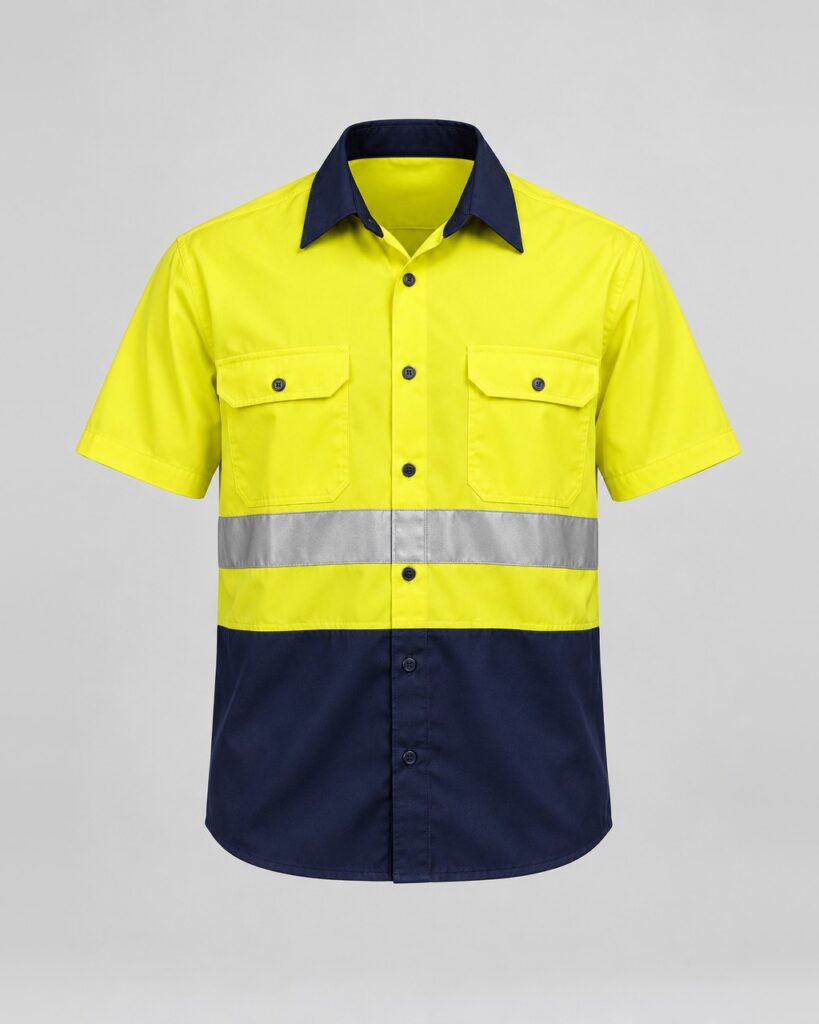 Hi-Vis Shirt — Yellow/Navy Short Sleeve