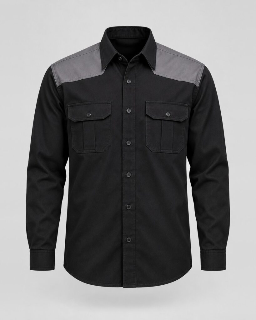 Cotton Drill Shirt — Black