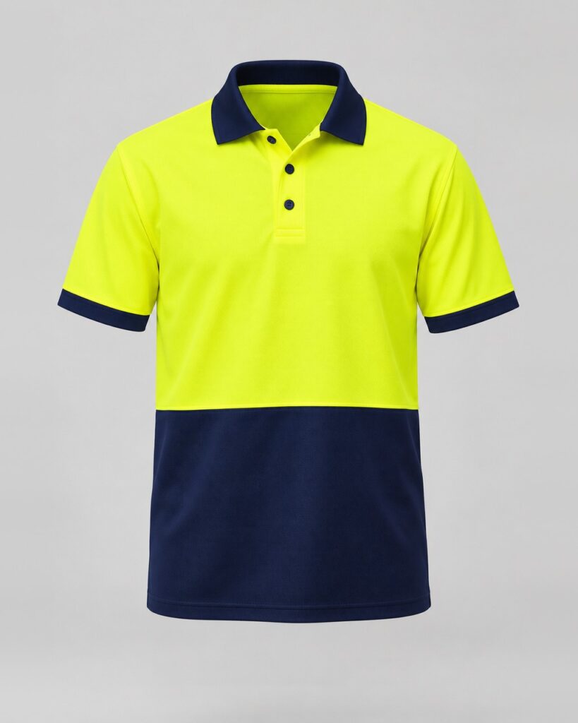 Hi-Visible Polo — Yellow/Navy