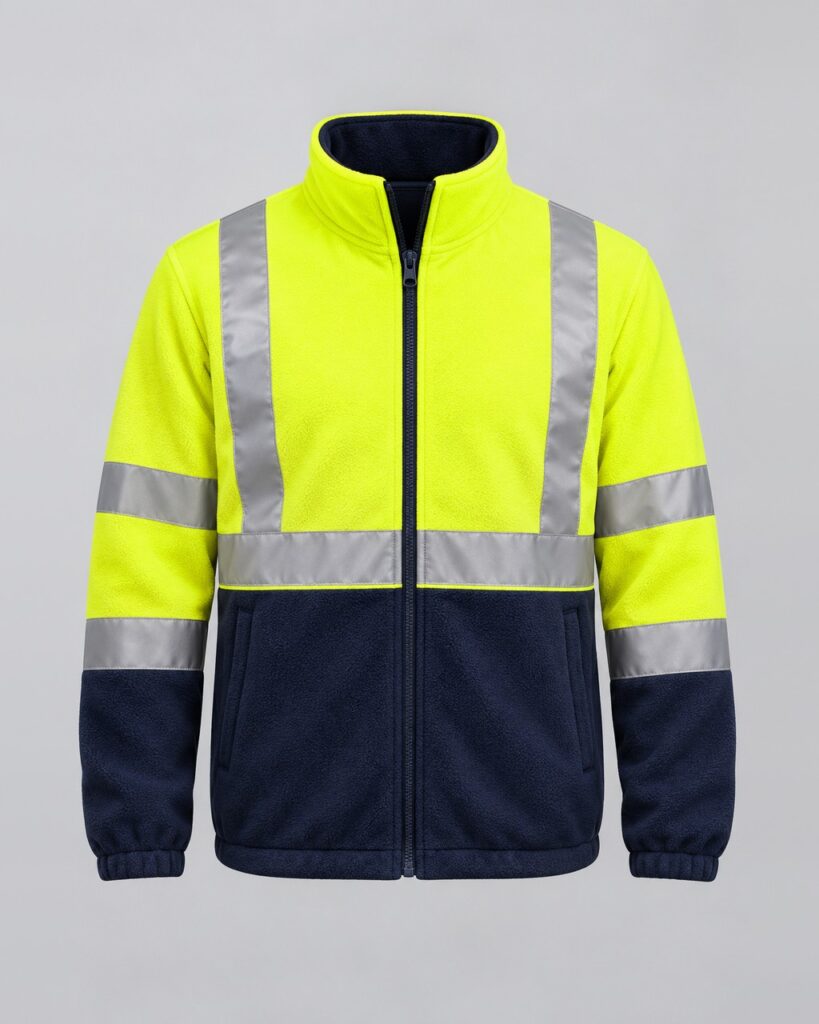 Hi-Vis Fleece Jacket — Yellow/Navy